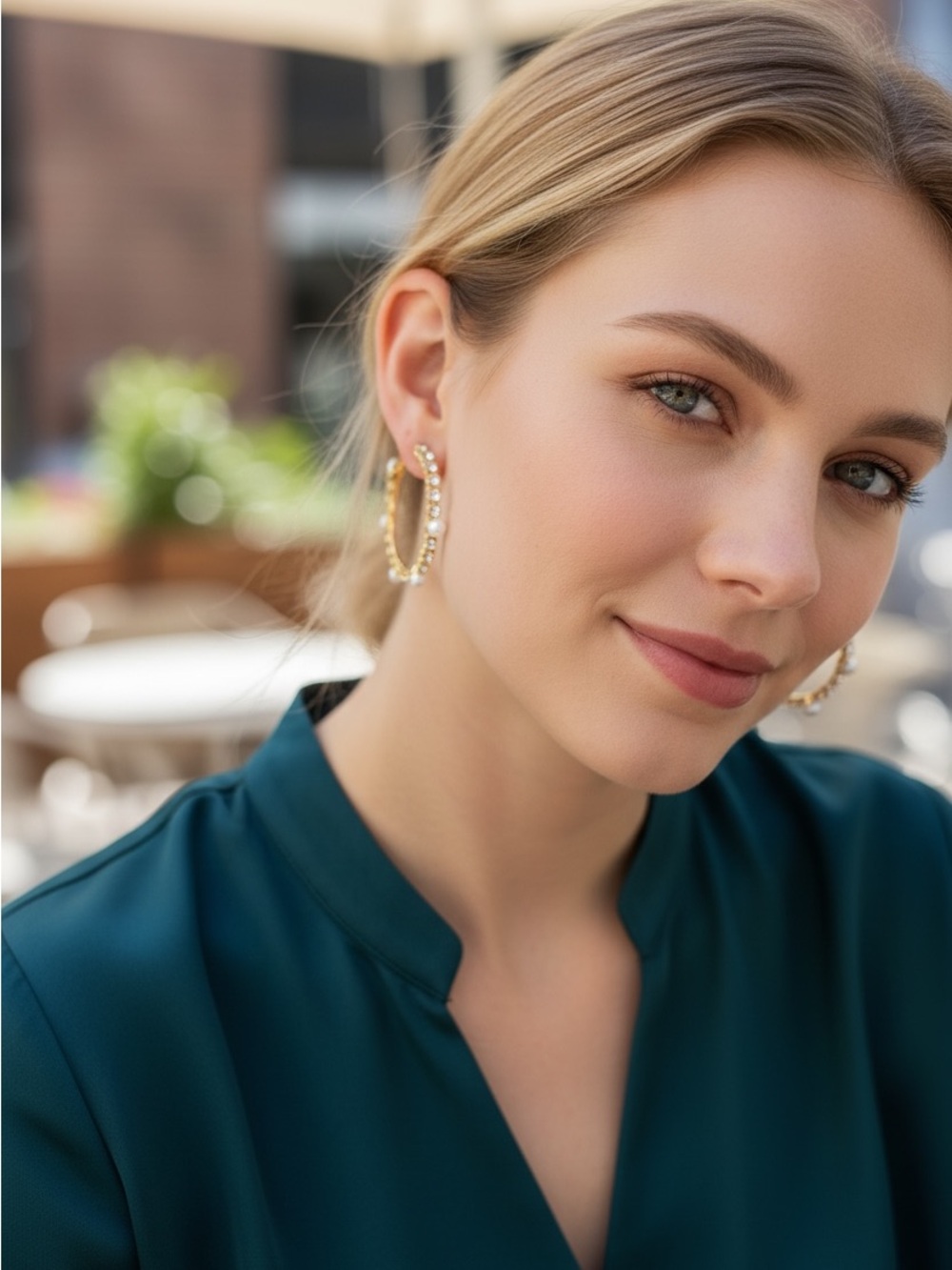 Gold Crystal Hoop Earrings - Elegant Women's Jewelry
